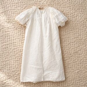 Vintage Antique Edwardian Baby Long Coat Corduroy Lined Lace Cape Collar Infant